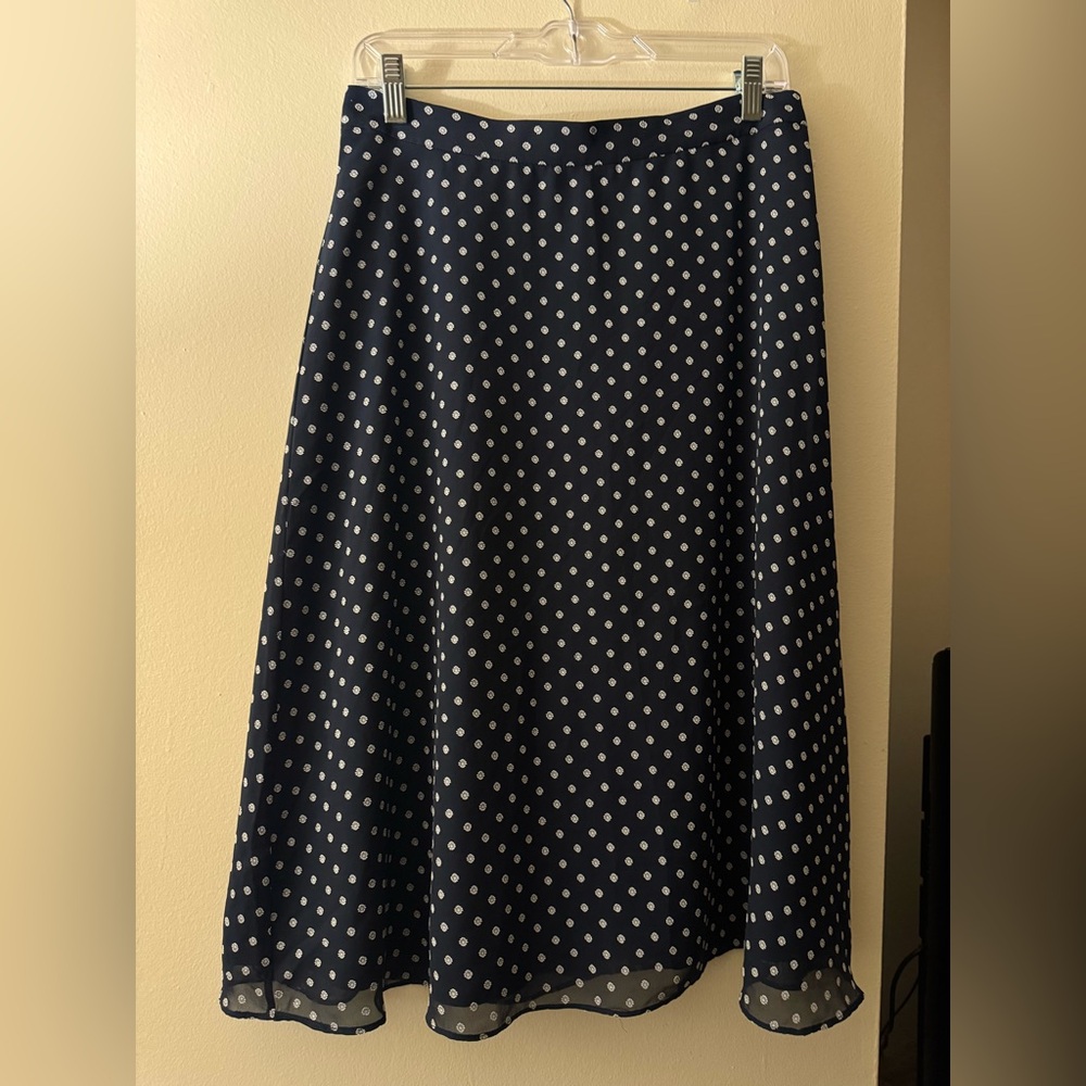 Navy Floral Midi Skirt
